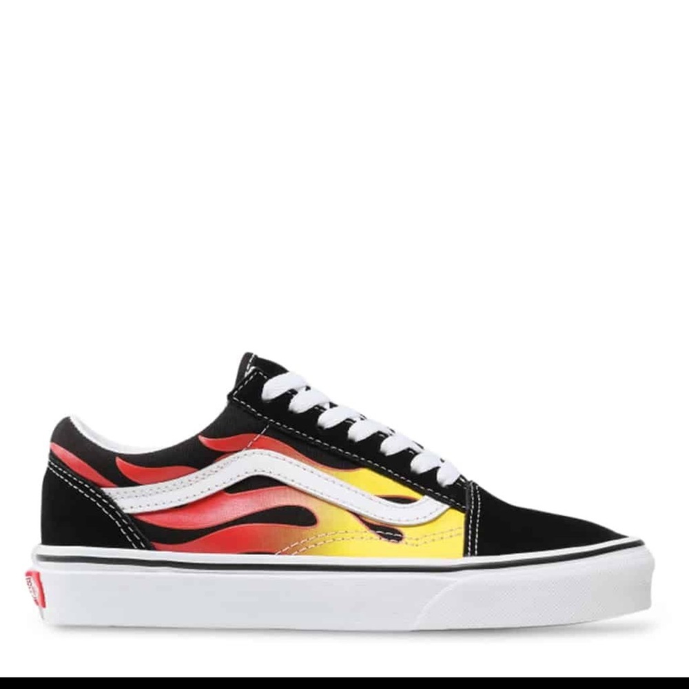 Vans Men’s Old Skool
(Flame) Black/Black/True White 
VN0A38G1PHN Sneakers - Picture 4 of 16